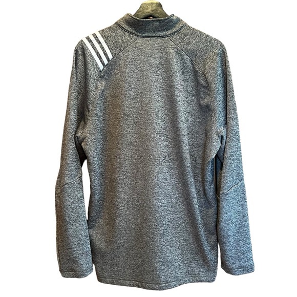 Adidas Mens Golf Quarter Zip Jacket Size L Grey White Athletic Performance - Picture 5 of 10